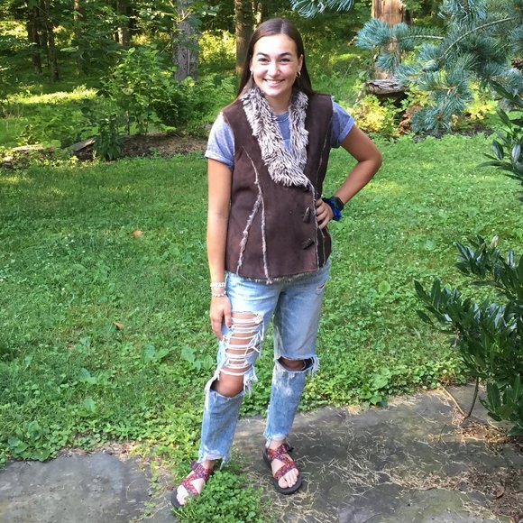 Vest Faux Fur Lined Toggle Bohemian Outerwear Dollhouse Boho - Picture 3 of 9